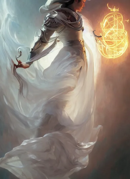 Image similar to character concept portrait of an attractive young Spanish wizard with white skin conjuring a hurricane spell, a floating iridescent spell book in the center, intricate, elegant, digital painting, concept art, smooth, sharp focus, illustration, from Metal Gear, by Ruan Jia and Mandy Jurgens and William-Adolphe Bouguereau, Artgerm