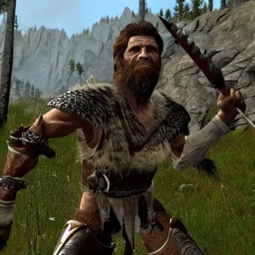 Prompt: willem dafoe in skyrim giant with a club