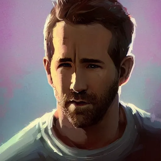 Prompt: “ portrait of ryan reynolds by greg rutkowski, young, attractive, highly detailed portrait, scifi, digital painting, artstation, concept art, smooth, sharp foccus ilustration, artstation hq ”