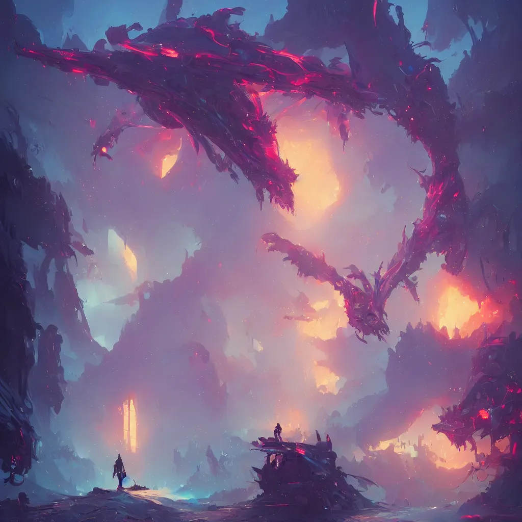 Prompt: in the name of god, most gracious, most merciful, by greg rutkowski, by anton fadeev, by rhads, 4 k, cyber punk style, glowing blue veins, purple glowing wires, cyberpunk, dystopian, jellyfish phoenix dragon, butterfly squid, burning halo, intricate artwork by tooth wu and wlop and beeple, greg rutkowski