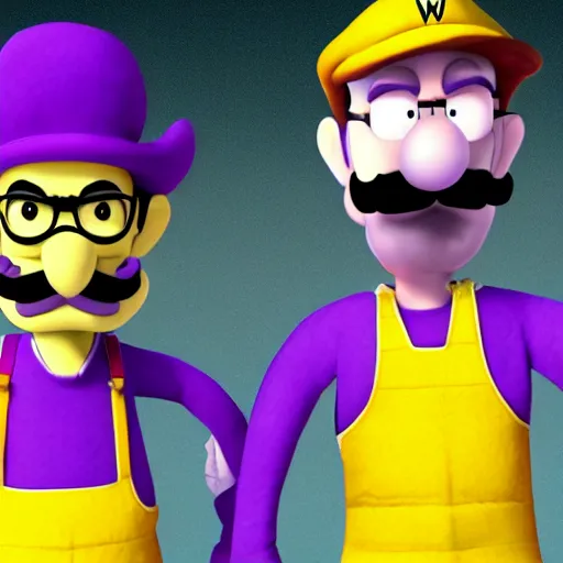 Image similar to waluigi as walter white in breaking bad, drug - war with wario - pinkman