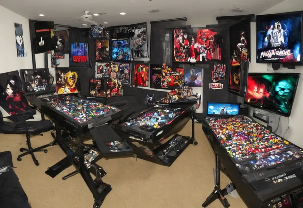 Image similar to a michael jackson gamer room