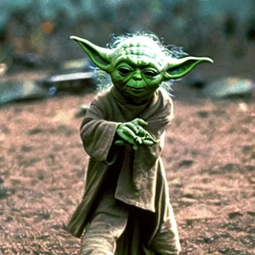 Image similar to yoda performing at woodstock