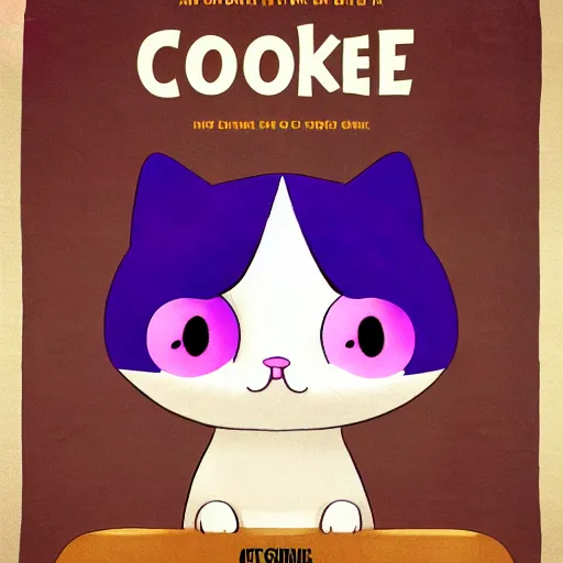 Prompt: cookie cat hd poster
