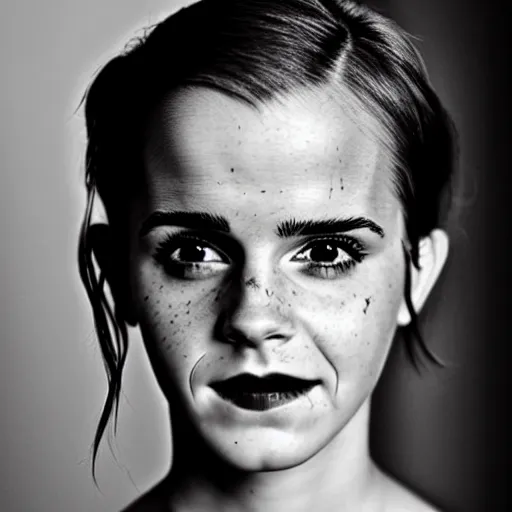 Prompt: epic photoshoot of emma watson as a zombie. super detailed, hyper realistic, detailed eyes, detailed smile, pretty, incredible