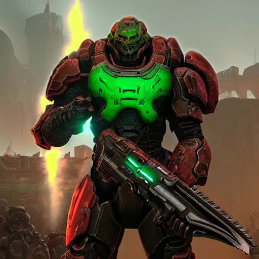 Image similar to doom slayer from doom eternal