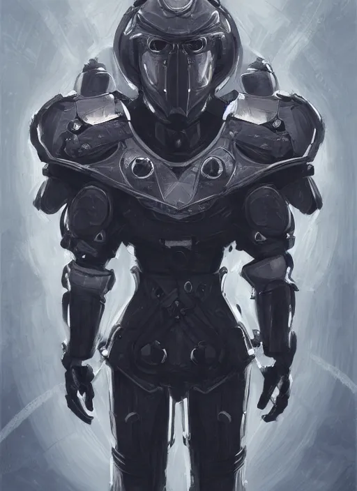 Prompt: of a hyper realistic proportional stylization portrait of a techpunkk war cleric in a futuristic pearl armor, dark gloomy environment two moons
