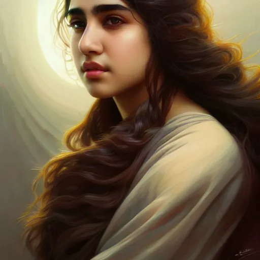 Prompt: Sara Ali Khan , colorful painting on grey scale face, powerful , magic, thunders, dramatic lighting, intricate, wild, highly detailed, digital painting, artstation, concept art, smooth, sharp focus, illustration, art by artgerm and greg rutkowski and alphonse mucha, footage