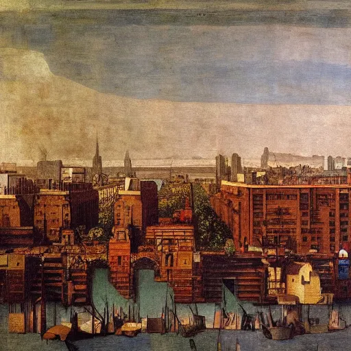 Prompt: Painting of the Harlem new york, by Leonardo da Vinci