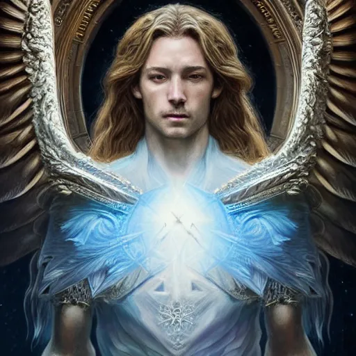 Image similar to Majestic and regal portrait of Archangel Michael, intricate, epic, elegant, menacing, fantasy, highly detailed, digital painting, hard focus, beautiful volumetric lighting, epic light, ultra detailed, by Leesha Hannigan, Ross Tran, Thierry Doizon, Kai Carpenter, Ignacio Fernández Ríos