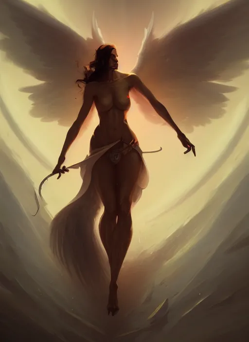 Image similar to cameron diazas an angel, backround dark, highly detailed, digital illustration, trending in artstation, modern painting, smooth, sharp focus, intricate, by peter mohrbacher