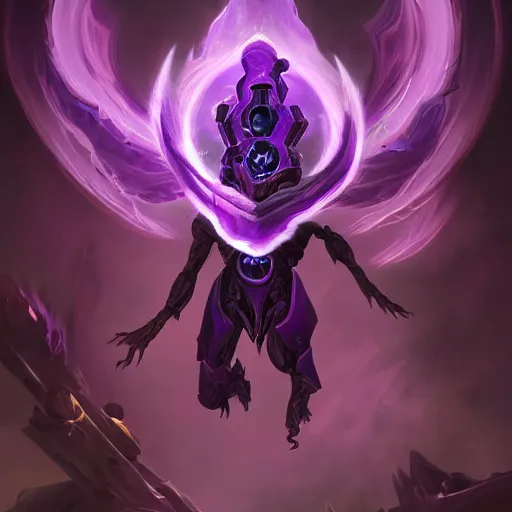 Image similar to arcane style void bee creature, violet spike smoke, bright art masterpiece artstation. 8k, sharp high quality artwork in style of Jose Daniel Cabrera Pena and Greg Rutkowski, concept art by Tooth Wu, blizzard warcraft artwork, hearthstone card game artwork, violet flower, violet flower, violet flower, portal
