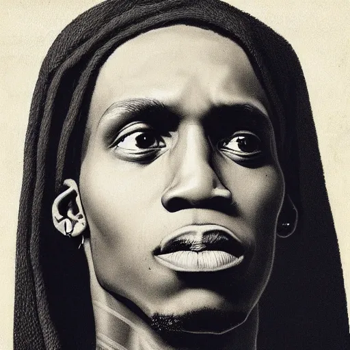 Prompt: dramatic portrait of young thug by pietro annigoni