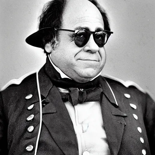 Image similar to portrait photograph of Danny DeVito as a Civil War confederate general