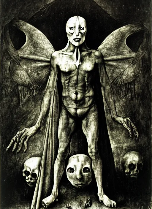 Image similar to photograph of mephistopheles by hieronymus bosch, joel peter witkin, misha gordin, gustave dore