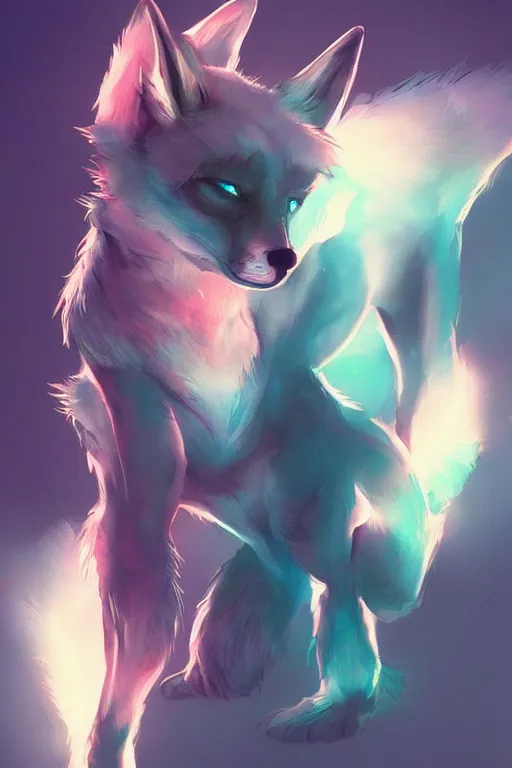 Image similar to a fox fursona, trending on artstation, by kawacy, furry art, digital art, cyberpunk, high quality, backlighting