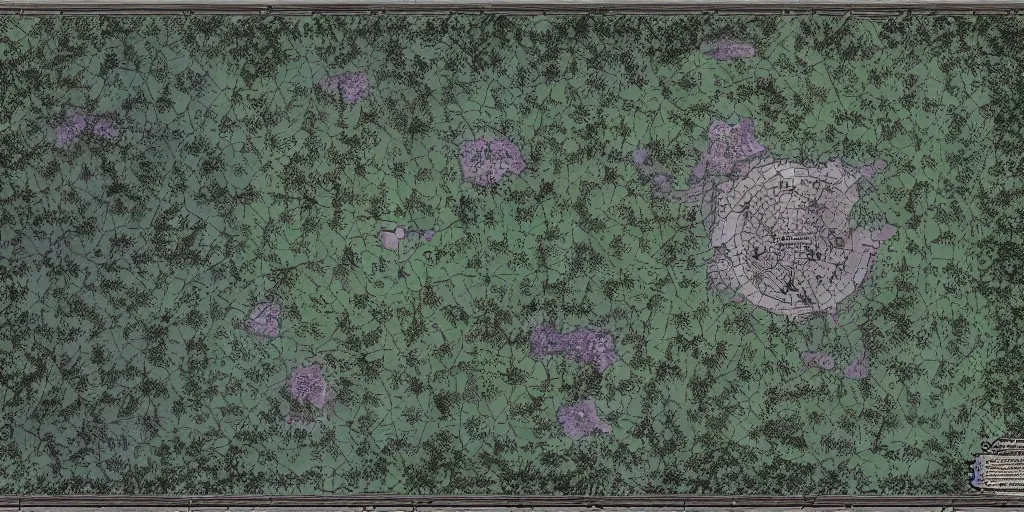 Image similar to a ttrpg - map of a moonlit clearing in the woods, gridless, beautiful, 8 k, high quality digital art