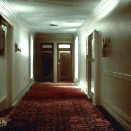 Prompt: film footage of a interior of insidious, the conjuring, paranormal activity, blair witch