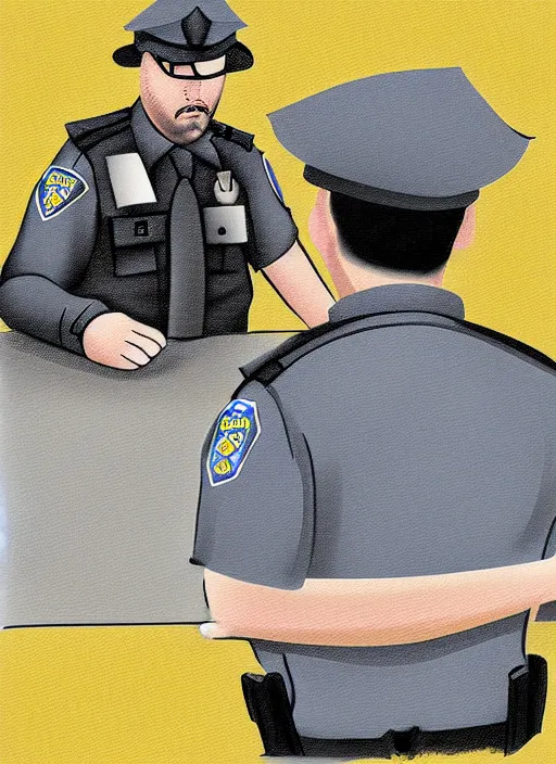 Image similar to police interrogation, digital art