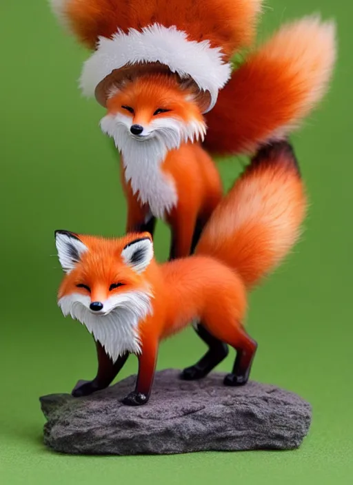 Image similar to 80mm resin detailed miniature of fluffy fox, Product Introduction Photos, 4K, Full body