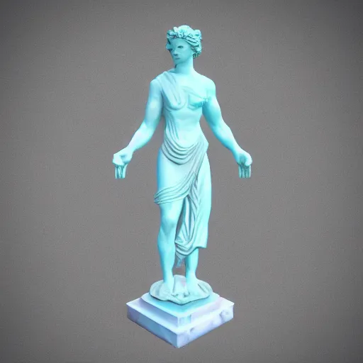 Image similar to big 3 d rendered fancy cyan marble statue