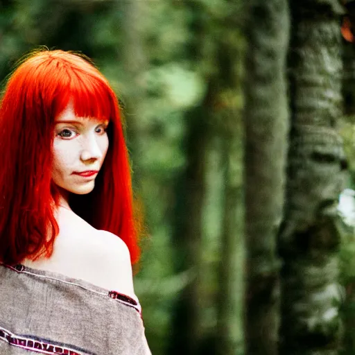 Prompt: 35mm photo of a red head woman