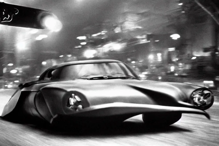 Image similar to bat mobile, movie still, speed, cinematic Eastman 5384 film