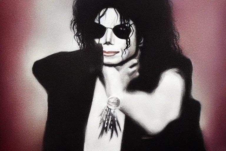 Image similar to michael jackson in the style of casey baugh,