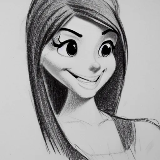 Image similar to milt kahl pencil sketch of victoria justice disney style