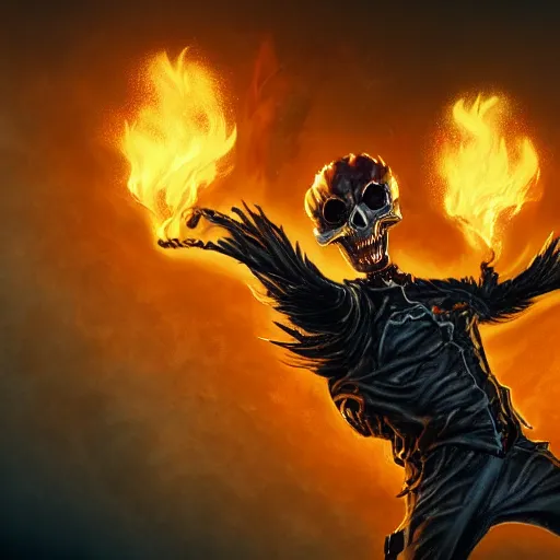 Prompt: Ghost-Rider, holding flowers, Dreamwork animation, 8k, trending on artstation, hyperdetalied,