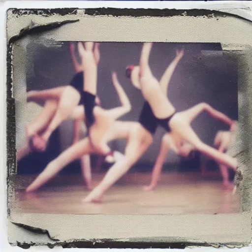 Image similar to polaroid of dancers, smudge, lo fi, mix, texture