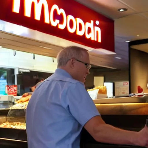 Image similar to scott morrison ordering food at mcdonalds