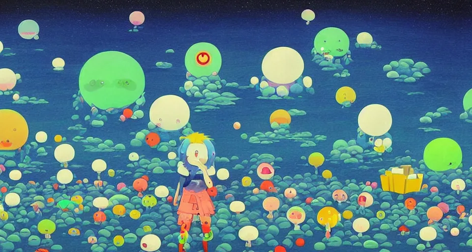 Prompt: a painting of the end of the world by chiho aoshima,