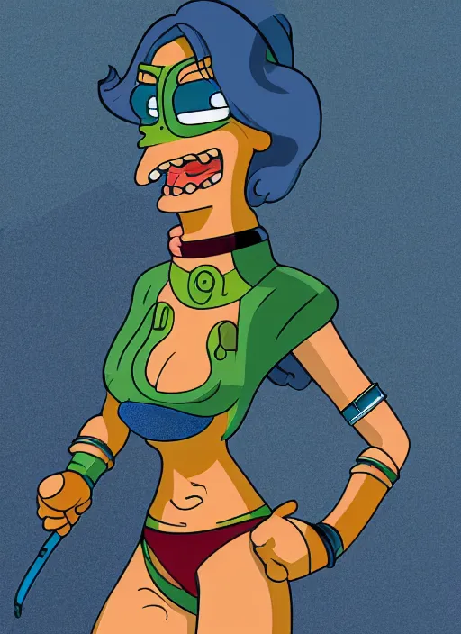 Image similar to portrait photo still of real life futurama character leela, cyclops, 8 k, 8 5 mm f 1. 8