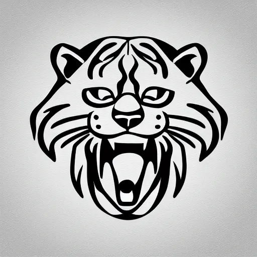 Image similar to photoshop vector lines design logo concept of a cougar