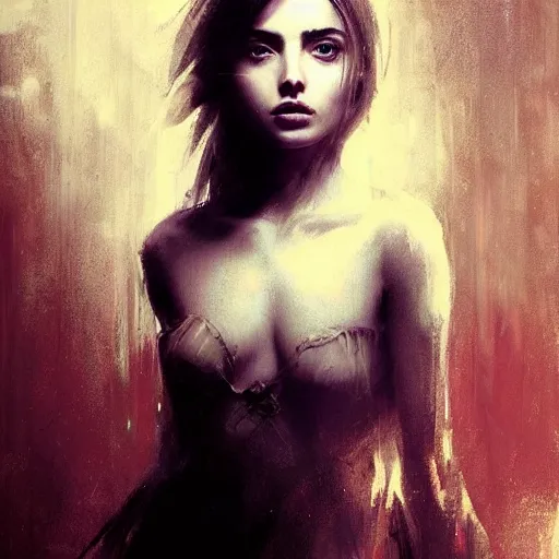 Image similar to portrait of beautiful happy young ana de armas, ethereal, half life 2, dishonored 2, painted by greg rutkowski,