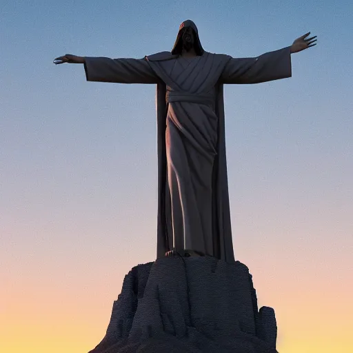 Prompt: highly detailed render of keanu reeves as Cristo Redentor statue, artstation art, unreal engine 4k, by Mike Winkelmann