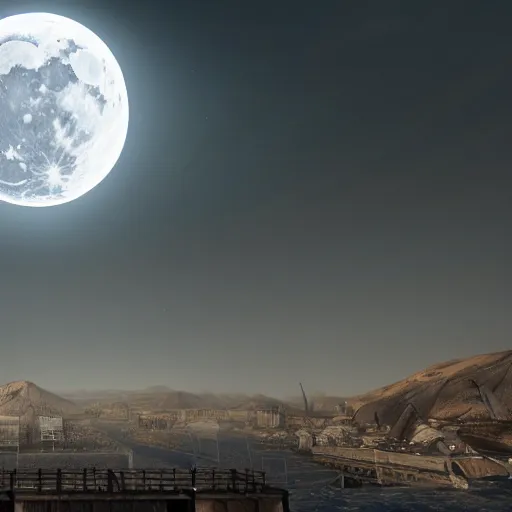 Prompt: nuclear blast moon eclipse, blue gray, art deco, 8 k, 3 d 8 k, nouveau, detailed, beautiful resolution, behance hd, cryengine, steampunk, film noir