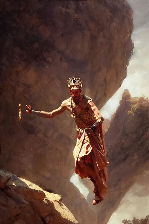 Image similar to ancient roman steve buscemi ascending wearing the civic crown while he levitates and hovers above the ground glowing with power small rocks and pebbles begin lifting off the ground around him, art by anders zorn, wonderful masterpiece by greg rutkowski, beautiful cinematic light, american romanticism by greg manchess, jessica rossier