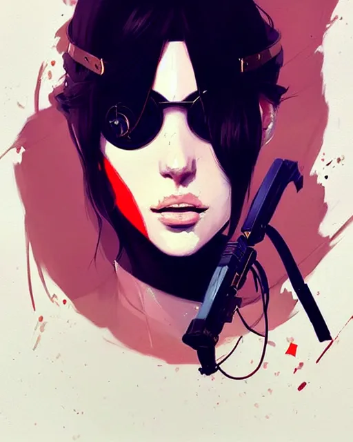 Image similar to a ultradetailed beautiful painting of a stylish woman with an eyepatch, by conrad roset, greg rutkowski and makoto shinkai trending on artstation