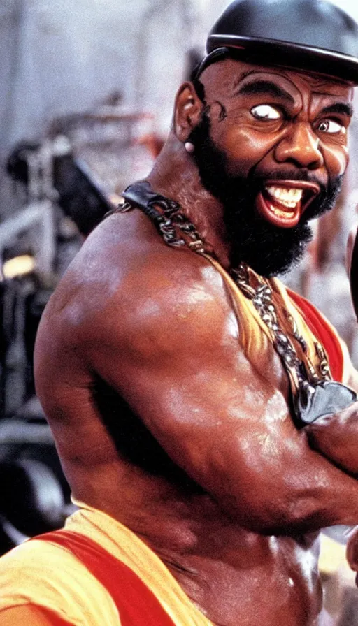 Image similar to mr. t, e. t., cinema still