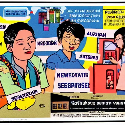 Image similar to 1 9 9 0 s singaporean public education poster for neighbourhoods