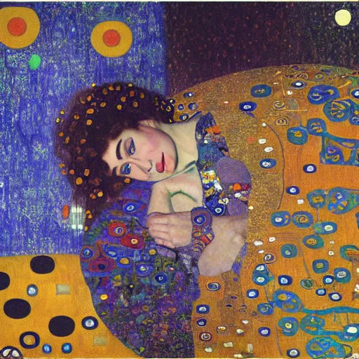 Image similar to the world of dreams inside the head of a kid by gustav klimt