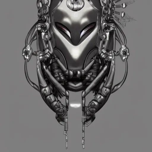 Image similar to a mech version of asian medusa bust, with a septum nose ring, sultry cruel eyes, very symmetrical, highly detailed, by vitaly bulgarov, by joss nizzi, by ben procter, by steve jung, concept art, quintessa, metal gear solid, transformers cinematic universe, concept art world, pinterest, artstation, unreal engine