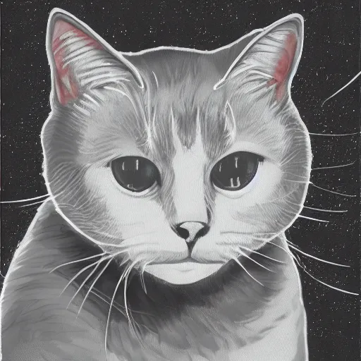Image similar to a simple cat neon art profile portrait