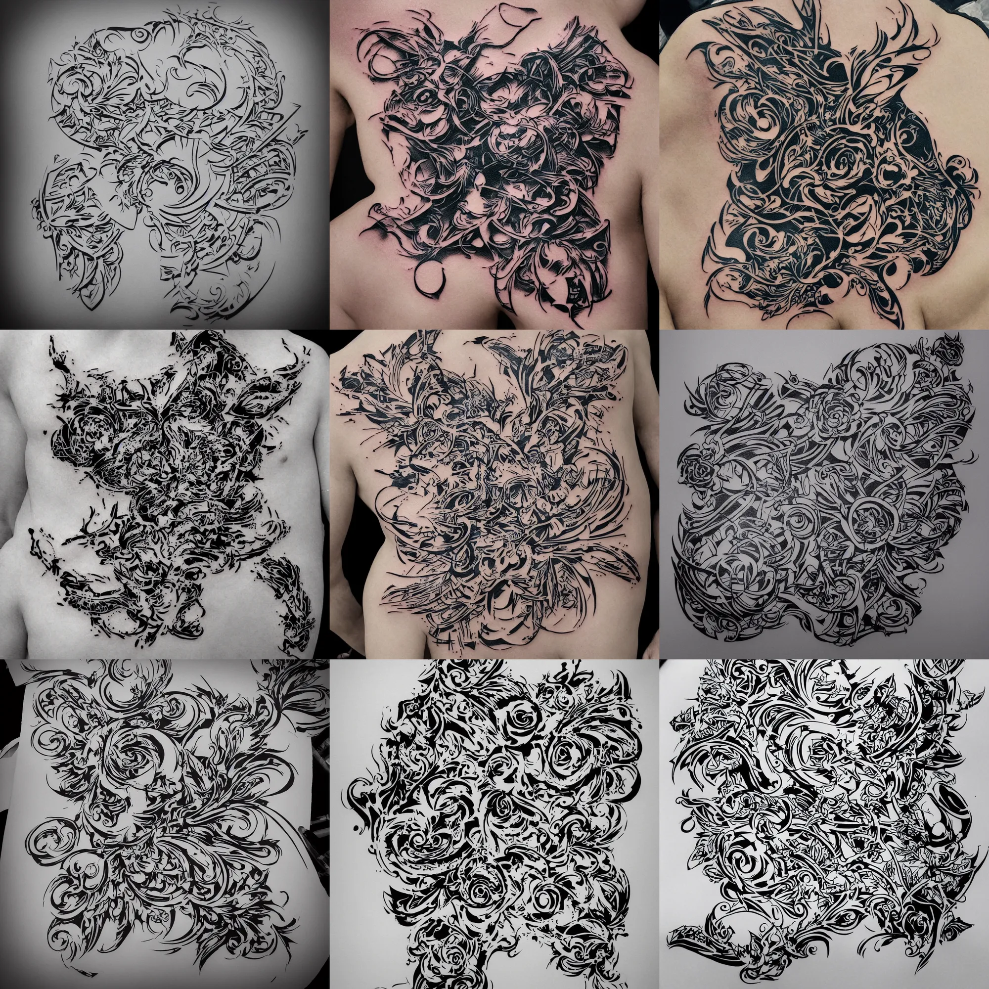 Image similar to new concept 3 d tattoo stencil