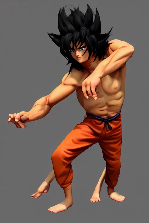 Image similar to yamcha pose by artstation 8 k closeup