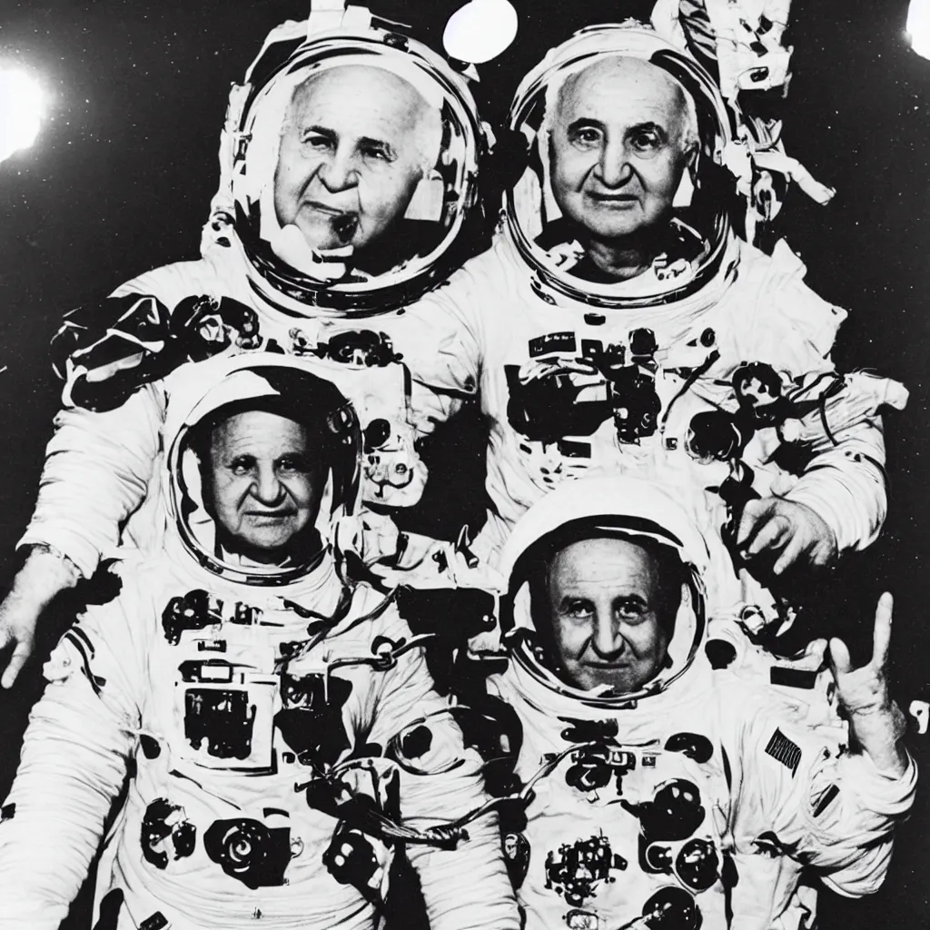 Image similar to David Ben-Gurion as an astronaut in space