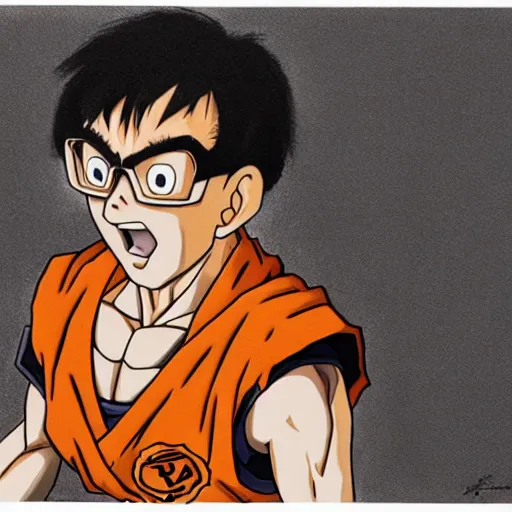 Image similar to Painting of Fred Armisen, official, detailed, character dragonball, award winning artwork, Akira Toriyama