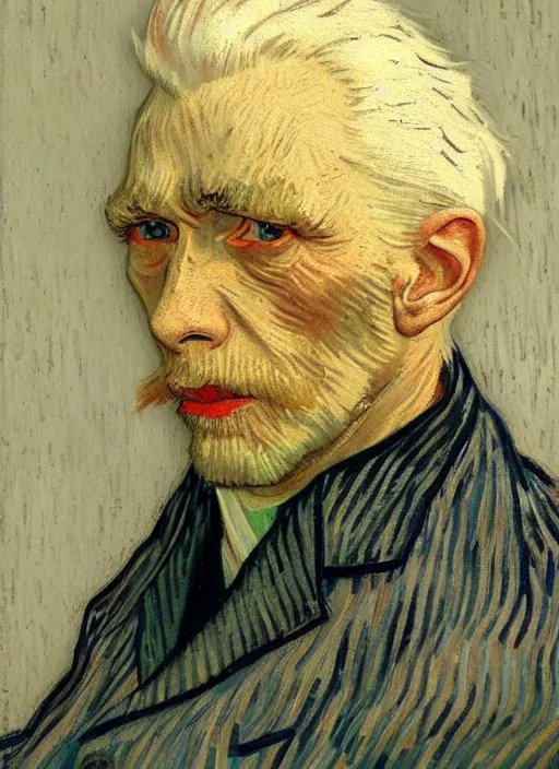 Image similar to portrait of a very old sailor with white hair, detailed realism face in painting, detailed beautiful portrait, expressionist oil painting masterpiece, 8 k resolution, smooth, sharp focus, pastel color palette, trending on artstation, by van gogh